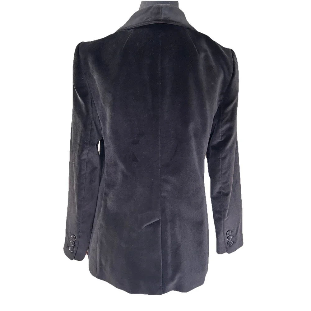 Talbots Black Velvet Blazer Collar Single Button Classic‎ Business Casual 6P
